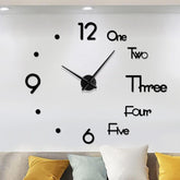 3D DIY Wall Clock Acrylic Mirror Surface Decoration Wall Clock - Buyway