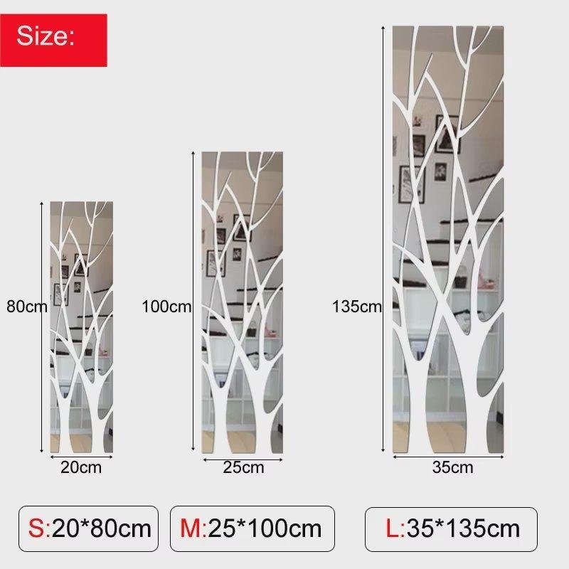 3D Mirror Wall Stickers Tree Shaped Mirror - Buyway