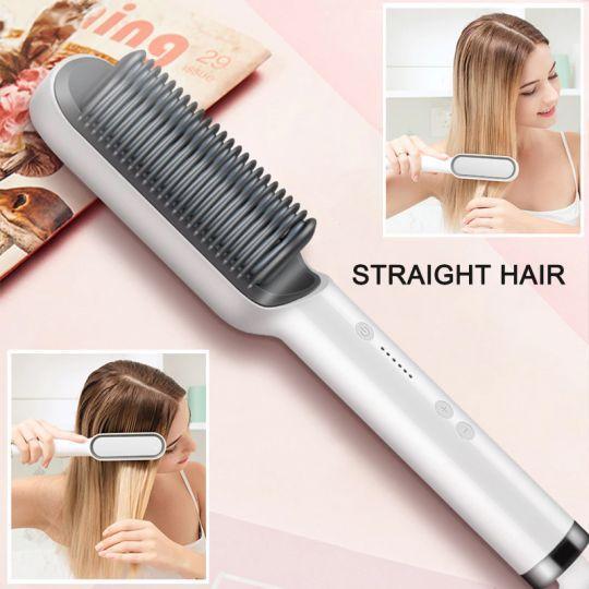 5 - Level Heat Hair Straightening & Curling Brush - Buyway