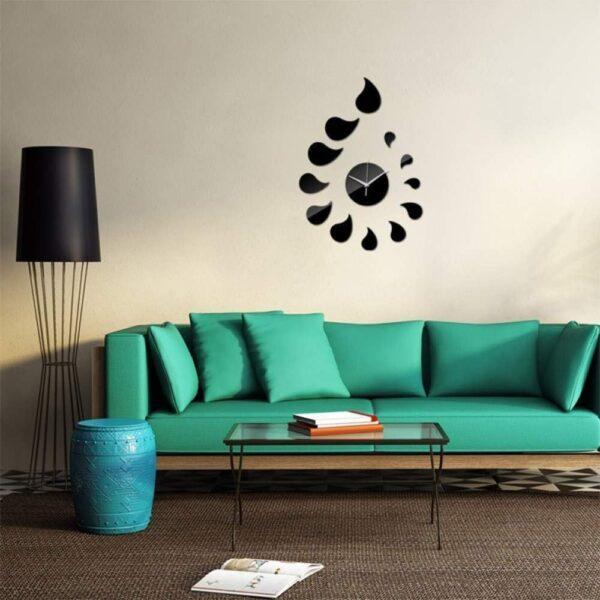 Acrylic Mirror Clock Modern Abstract Water Drops - Buyway