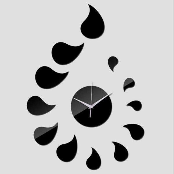 Acrylic Mirror Clock Modern Abstract Water Drops - Buyway