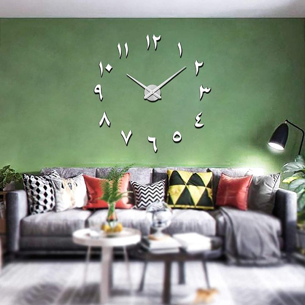 Large DIY Wall Clock Modern 3D Wall Clock With Arabic Number - Buyway