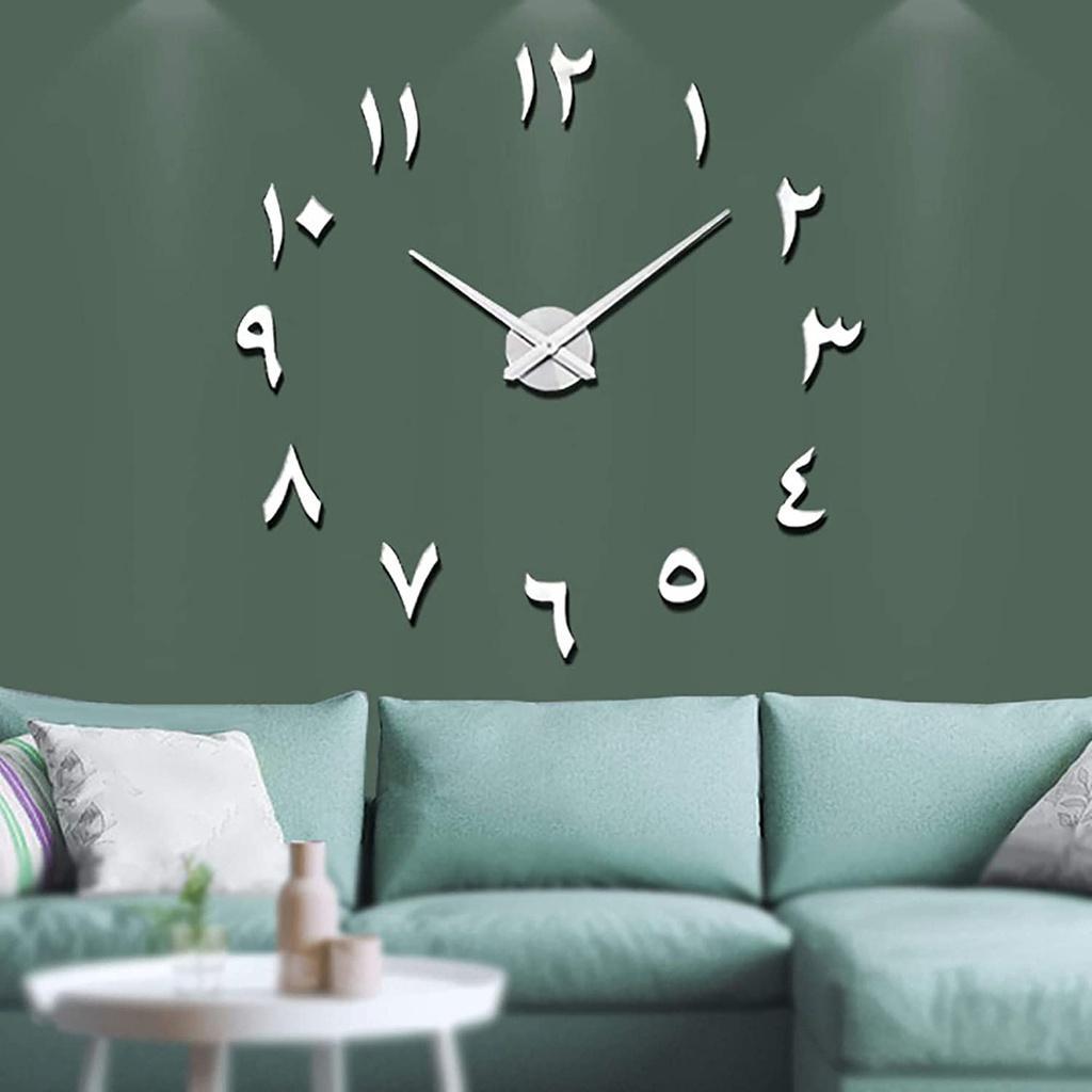 Large DIY Wall Clock Modern 3D Wall Clock With Arabic Number - Buyway