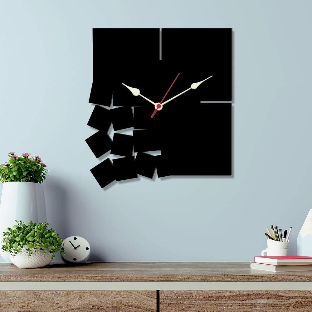 Minimal Broken Blocks 3D Acrylic Wall Clock - Buyway