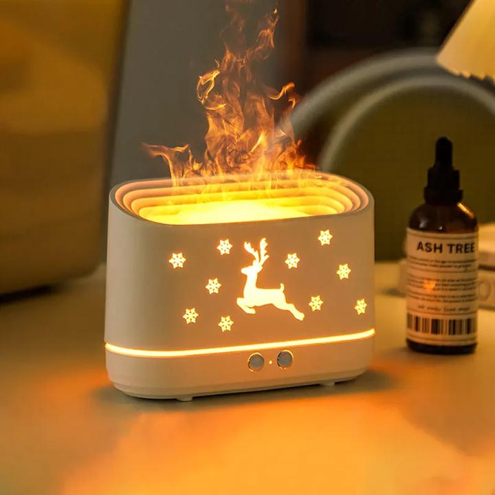 Premium Flame Diffuser Humidifier - Stylish Aromatherapy with a Cozy Glow - Buyway