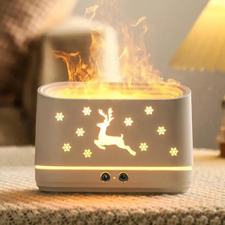 Premium Flame Diffuser Humidifier - Stylish Aromatherapy with a Cozy Glow - Buyway