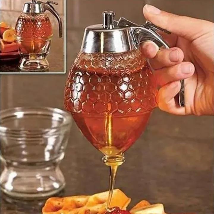 Transparent Glass Honey Juice Syrup Dispenser Pot - Buyway