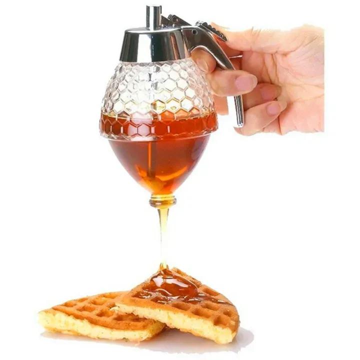 Transparent Glass Honey Juice Syrup Dispenser Pot - Buyway